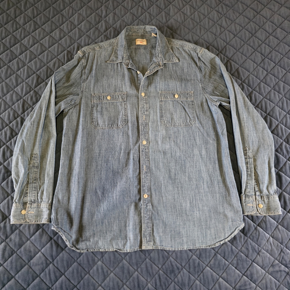 Mens Dockers Light Blue Denim Shirt Sz Lg